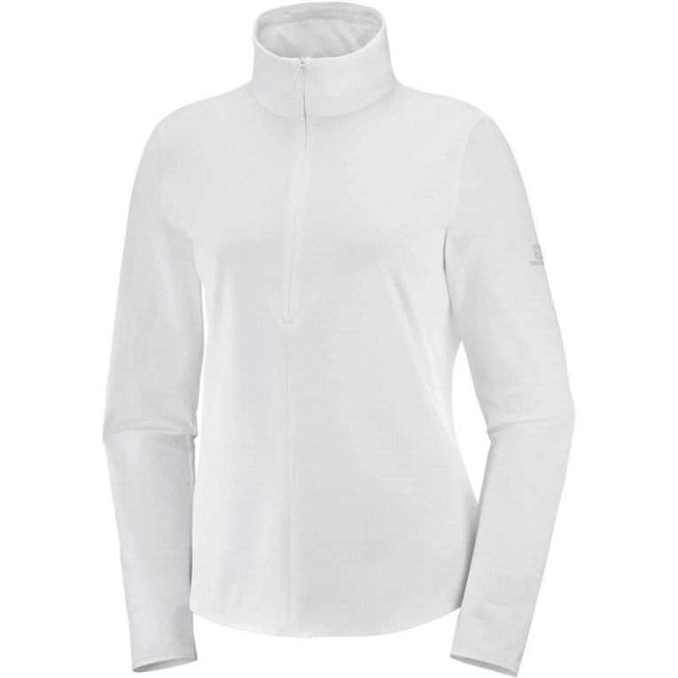 Salomon Essential Lightwarm Half Zip Women's Jackets White | CA 19F27